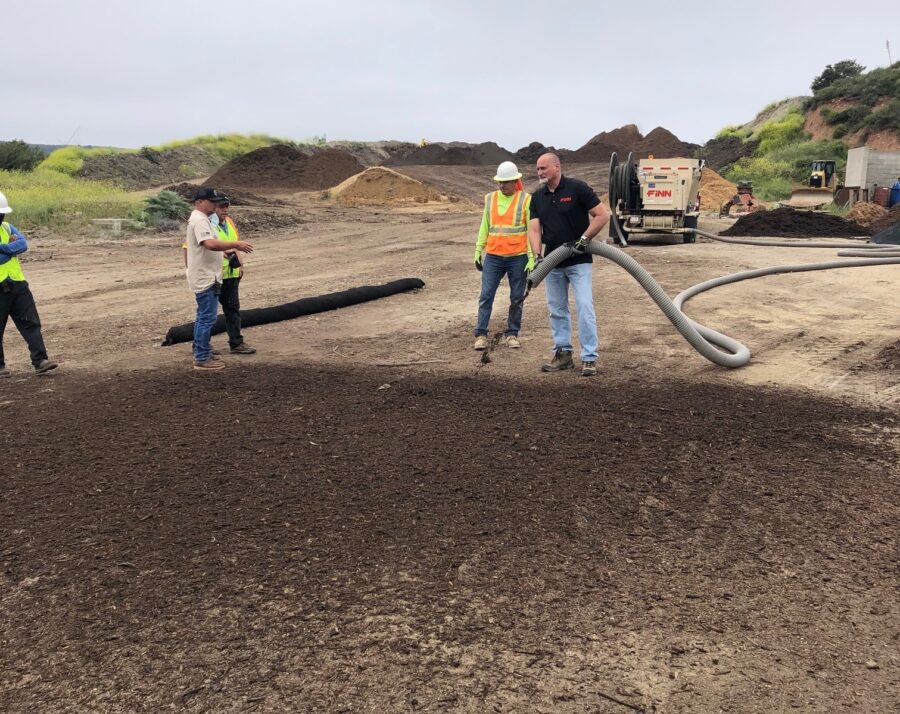 Blower Truck Mulch Installation San Pasqual Valley Soils