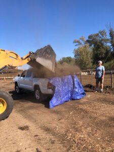 Paid PIck-up Truck Loading Monkey Hair Mulch 5.2022 | SPV Soils