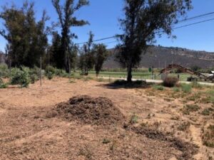 SD Zoo Safari Park Browse Farm with Grower's Mulch pile - SPVS entrance in background | SPV Soils