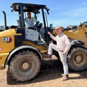 Dr. K with Cesar on Tractor | SPV Soils