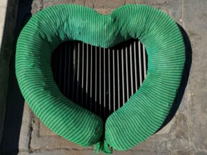 Filtrexx® SiltSoxx® Heart protecting a drain | SPV Soils