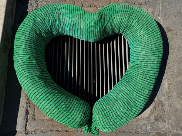 Filtrexx® SiltSoxx® Heart protecting a drain | SPV Soils