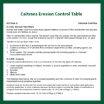 Caltrans Erosion Control Table | SPVSoils