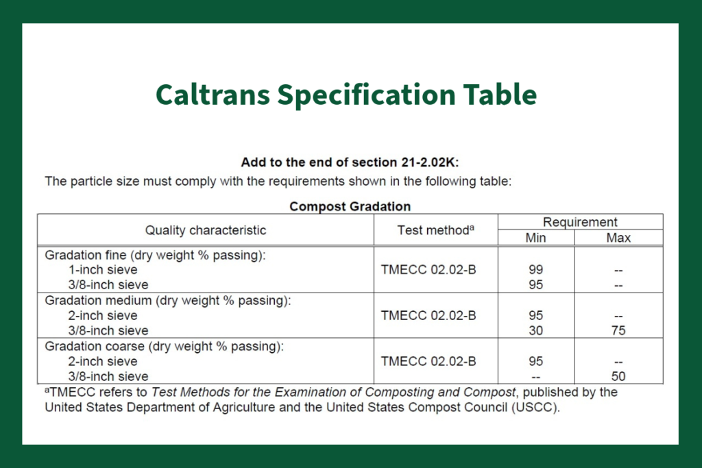 Caltrans Specification Table | SPVSoils