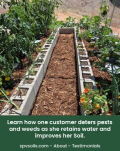Cedar Mulch to control pests and weeds on pathways in Jefferson's raised garden beds | SPV Soils
